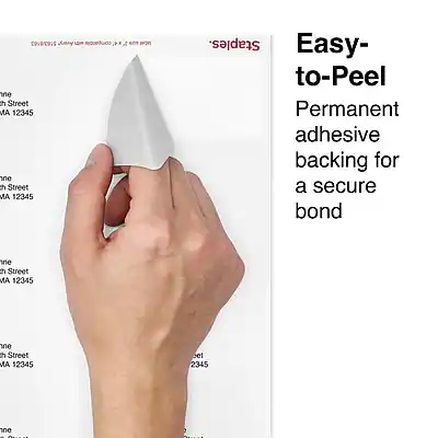 Easy-to-Peel Permanent adhesive backing for a secure bond

COUREDIS Jany eruedweo S.x. e Ppe ne th Street MA 12345
One Street MA 12345
One Street MA 12345
One Street MA 12345
One Street MA 12345