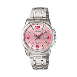 Casio - Women’s Analog Watch Pink Dial Stainless Steel Bracelet - LTP-1314D-5AVDF - Silver