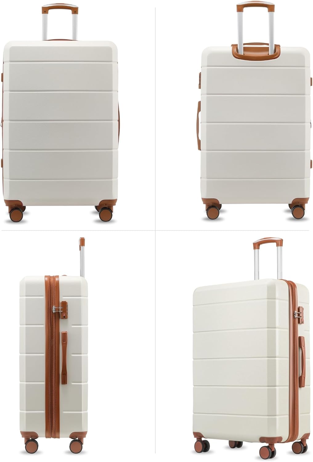 Alt View 6. LUGGEX - LUGGEX 5 Piece Expandable Hardside Luggage Set with Tote and Toiletry Bag - Graduation Gift - FX-Lite - White.