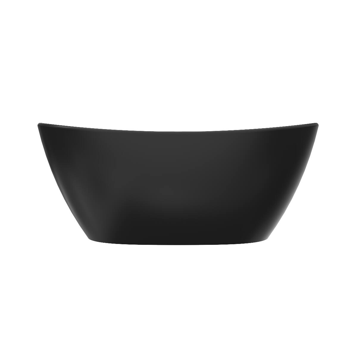 Alt View 6. Loheer - Loheer 61 in Freestanding Solid Surface Soaking Bathtub, Matte Black Oval Tub with Center Drain - Black.