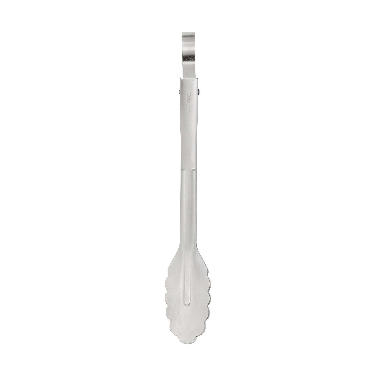 Alt View 1. Cuisipro - 9.5 Inch Stainless Steel Locking Tongs - Silver.