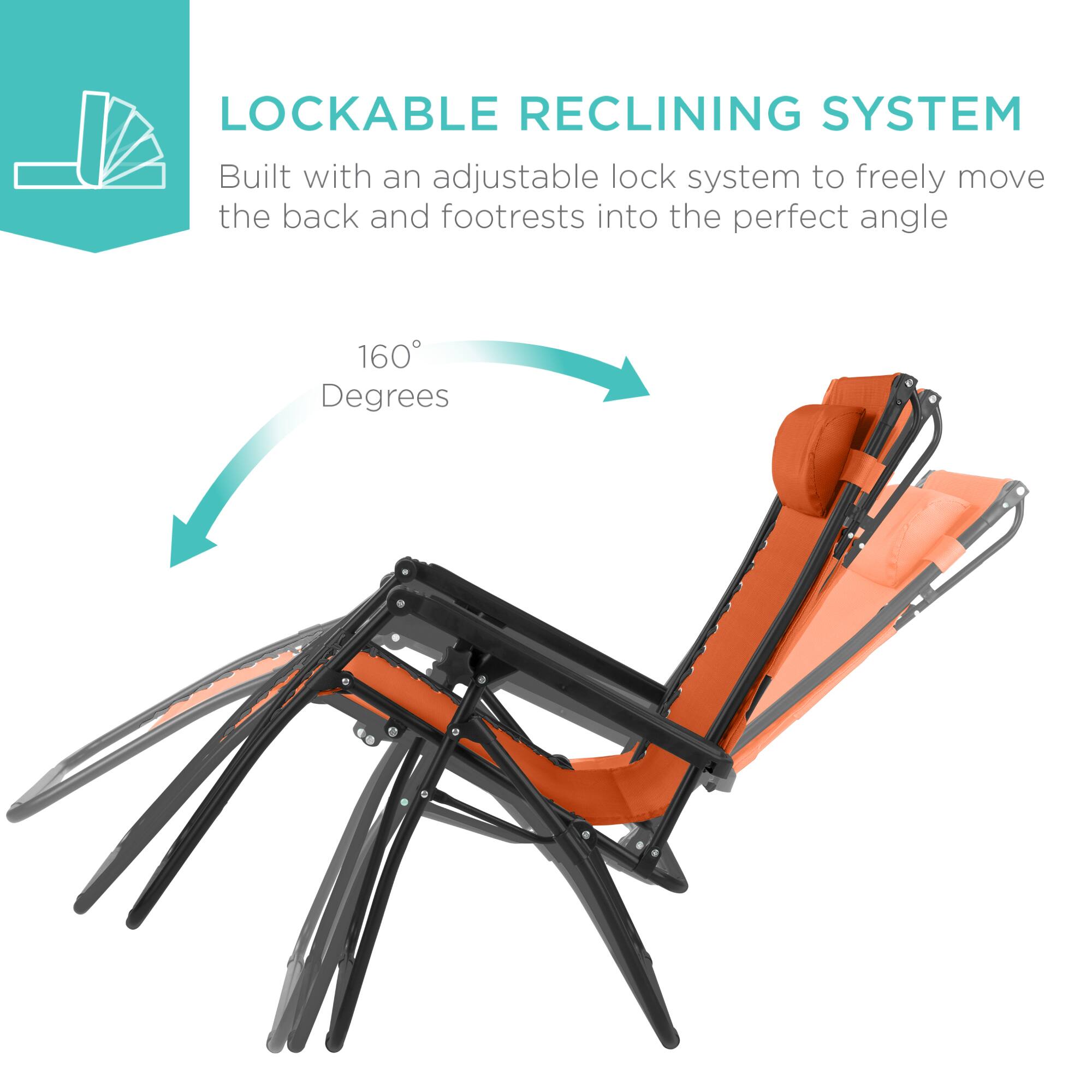 LOCKABLE RECLINING SYSTEM  
Built with an adjustable lock system to freely move the back and footrests into the perfect angle  
160 Degrees
