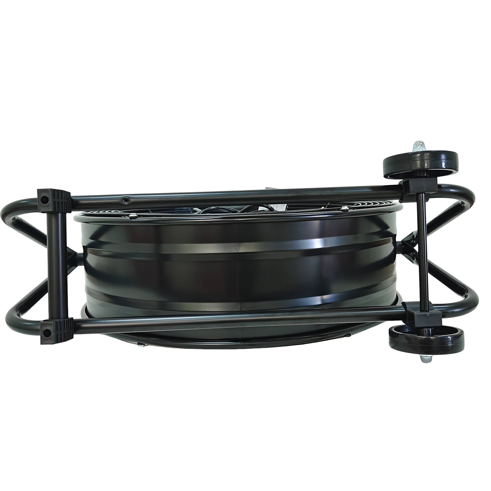 Alt View 2. Loheer - 24 Inch Industrial Drum Fan, High Velocity Heavy Duty Commercial Shop Garage Floor Fan, 3 Speed & 360 Tilt - Black.