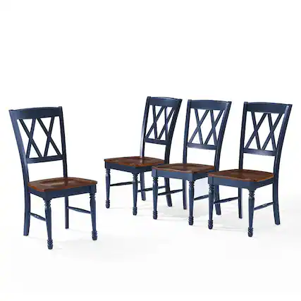 Front. Crosley Furniture - Shelby 4-Piece Dining Chair Set - Blue.