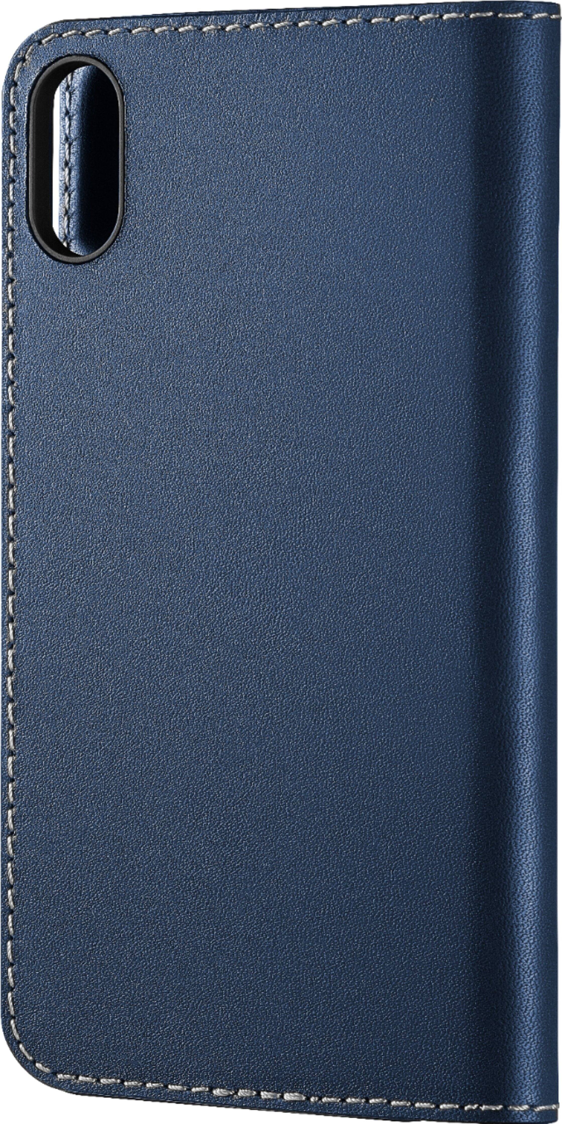 Front. Platinum™ - Leather Folio Case for Apple® iPhone® X and XS - Atlantic Blue.