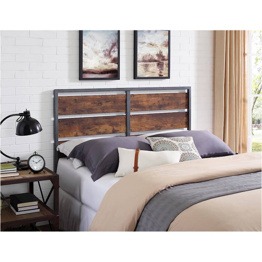 Best Buy Walker Edison Rustic Reclaimed Wood Queen Size Headboard