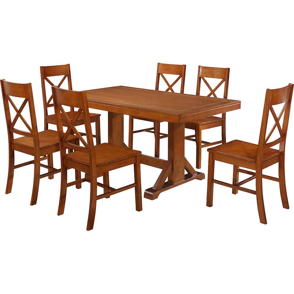 Walker Edison Millwright 7 Piece Dining Set Antique Brown BB60MRFAB-7 ...