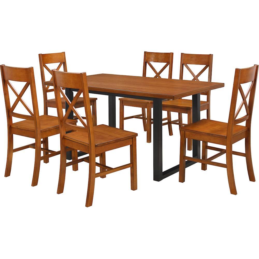 Best Buy Walker Edison Madison 7Piece Dining Set Antique Brown BB60MDAB7