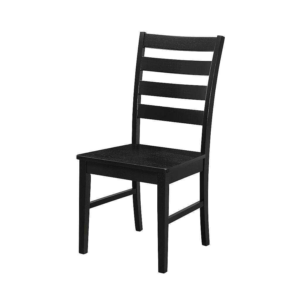 Best Buy Walker Edison Farmhouse Ladder Back Dining Chairs, Set of 2 Black BBH2LBBL