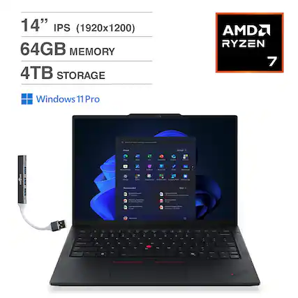 14" IPS (1920x1200)
64GB MEMORY
4TB STORAGE
AMD RYZEN 7
Windows 11 Pro