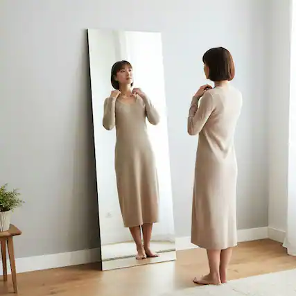 Front. Kadyn - 67x20 Inch Tall Frameless Vertical LED Mirror for Full-Length View - Black.