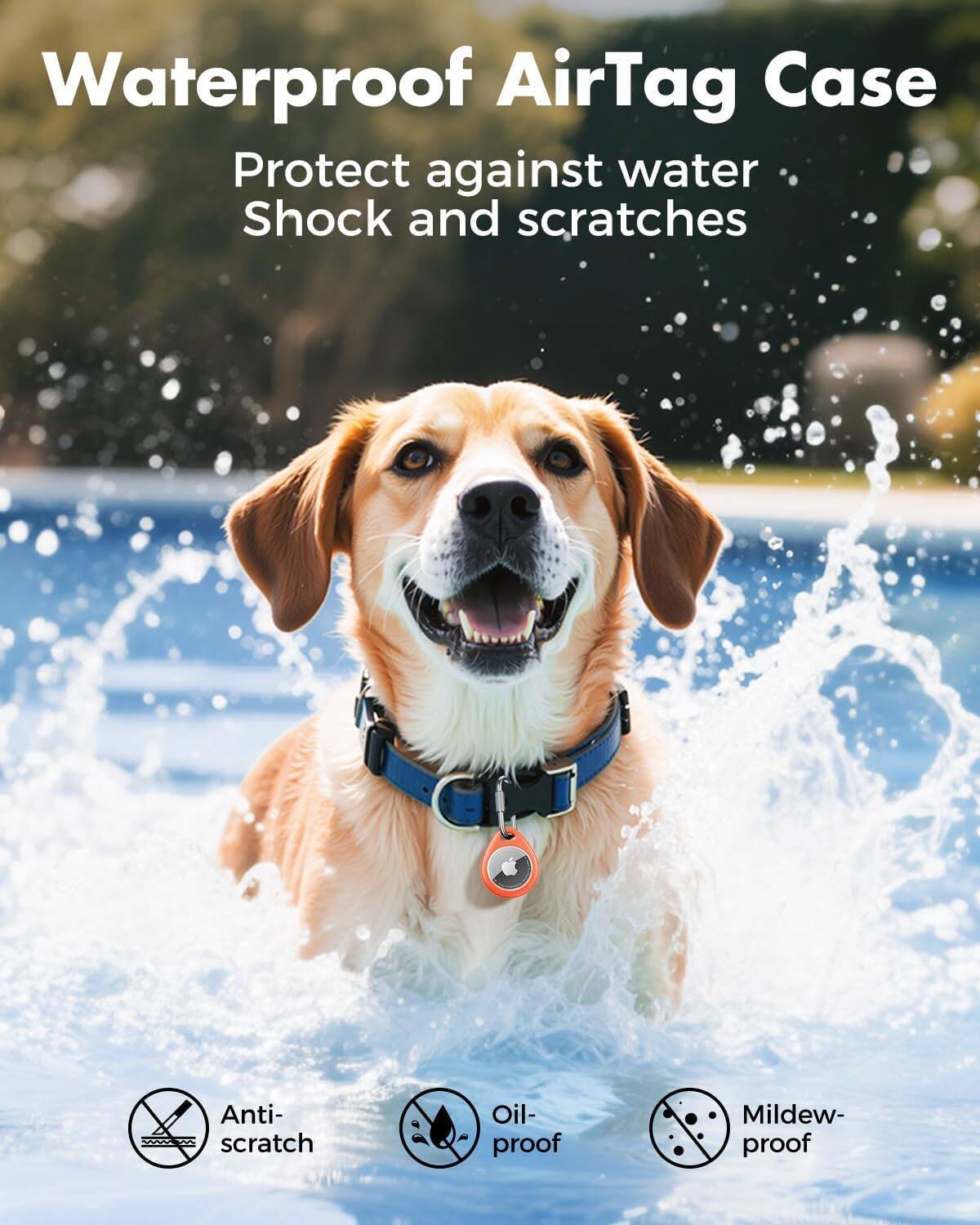 Waterproof AirTag Case  
Protect against water, Shock and scratches  

Anti-scratch  
Oil-proof  
Mildew-proof