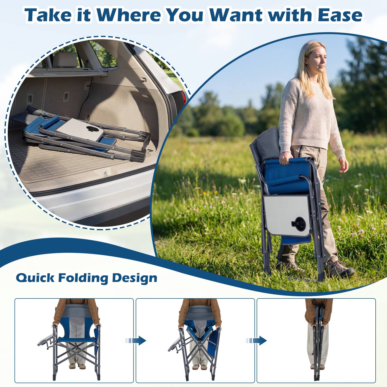 Take it Where You Want with Ease

Quick Folding Design