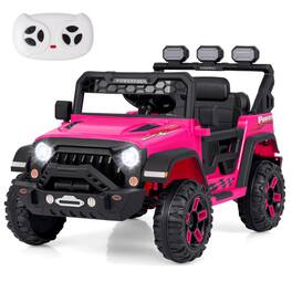 SlickBlue - 12V Kids Electric Ride-On Truck with Remote Control and Music - Pink