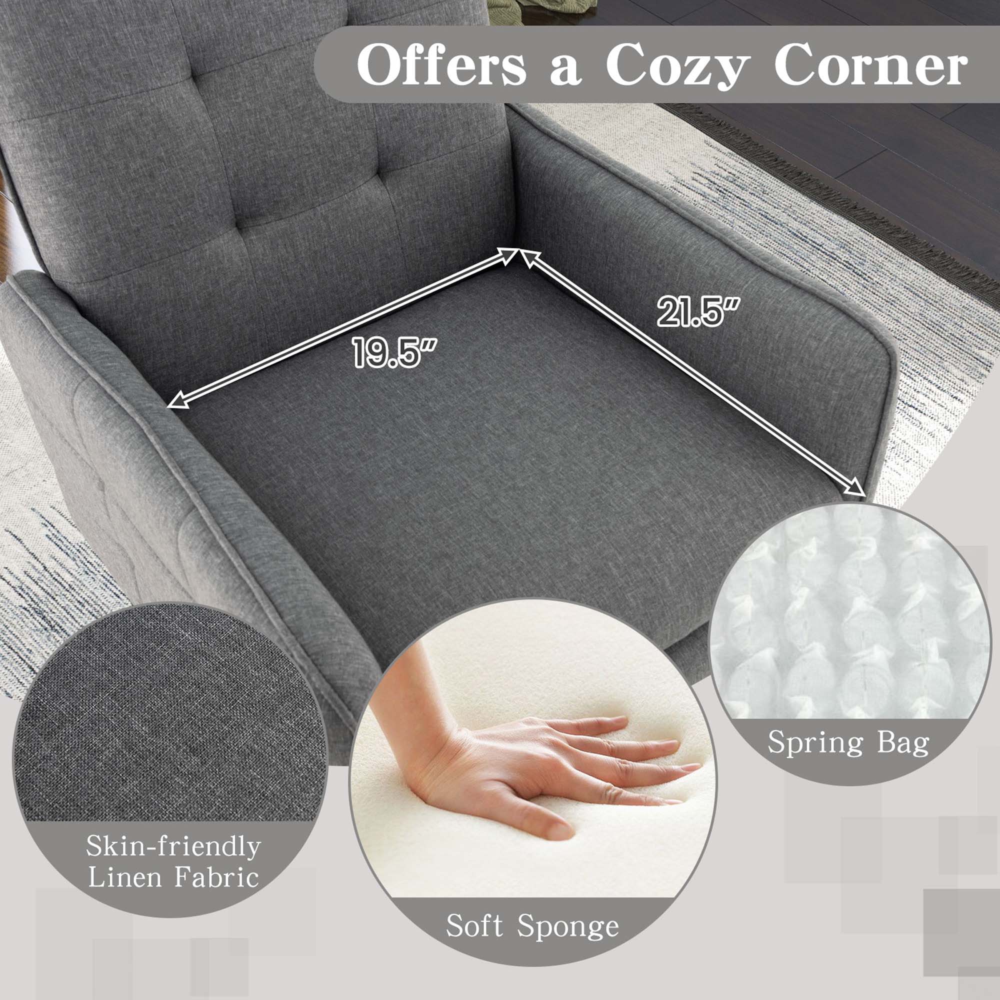 Offers a Cozy Corner: 19.5" 21.5" Spring Bag, Skin-friendly Linen Fabric, Soft Sponge