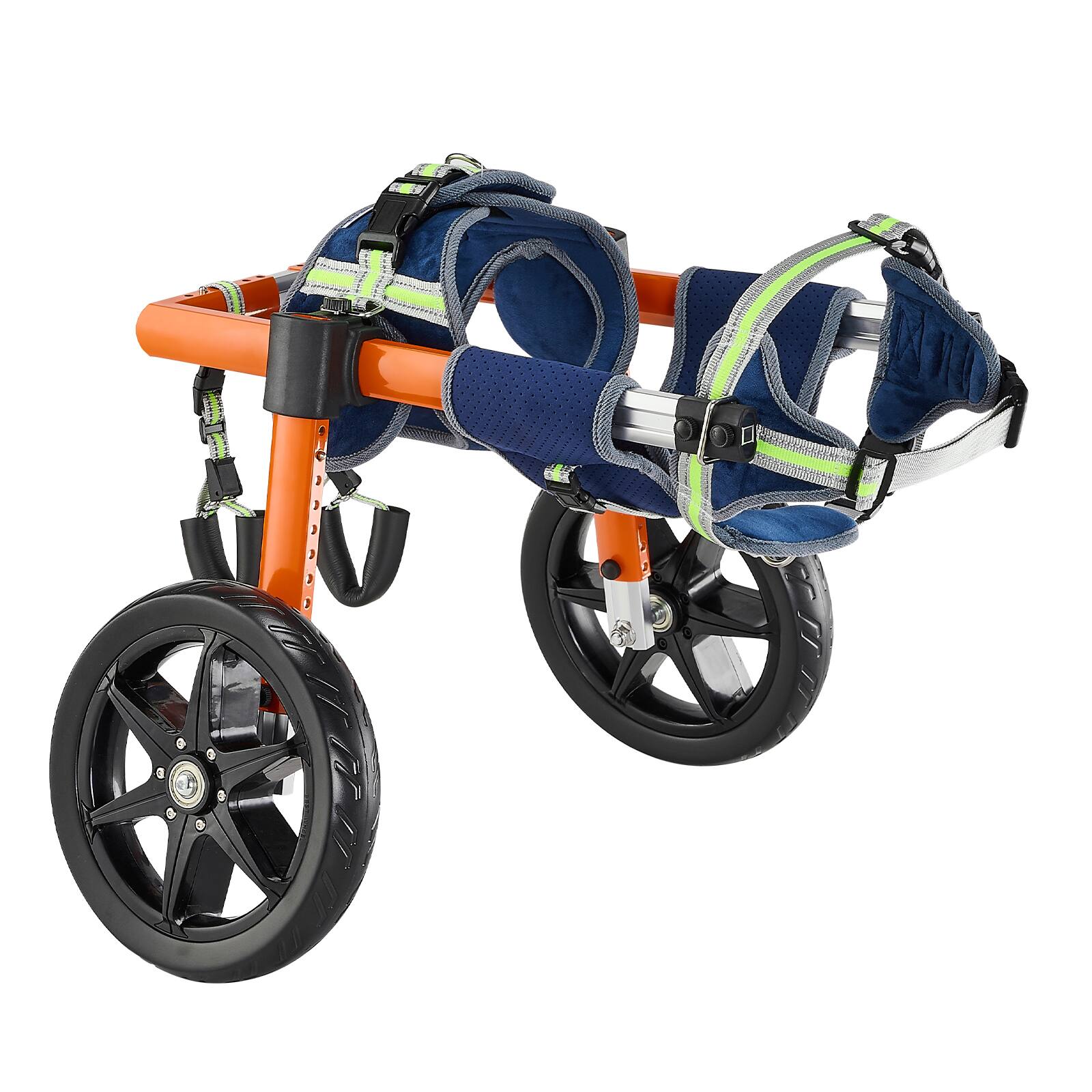 Alt View 5. VEVOR - Dog Wheelchair for Back Legs, Lightweight 2 Wheels Pet Wheelchair, Height, Width & Length Adjustable, Dog Cart - Orange.