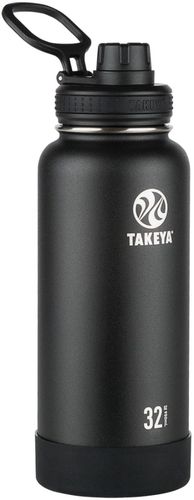 Takeya - Actives 32-Oz. Insulated Stainless Steel Water Bottle with Spout Lid - Onyx was $34.99 now $24.99 (29.0% off)
