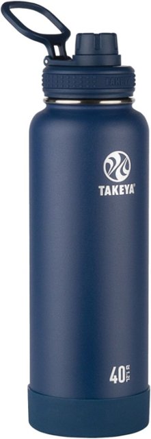 Angle Zoom. Takeya - Actives 40oz Spout Bottle - Midnight.