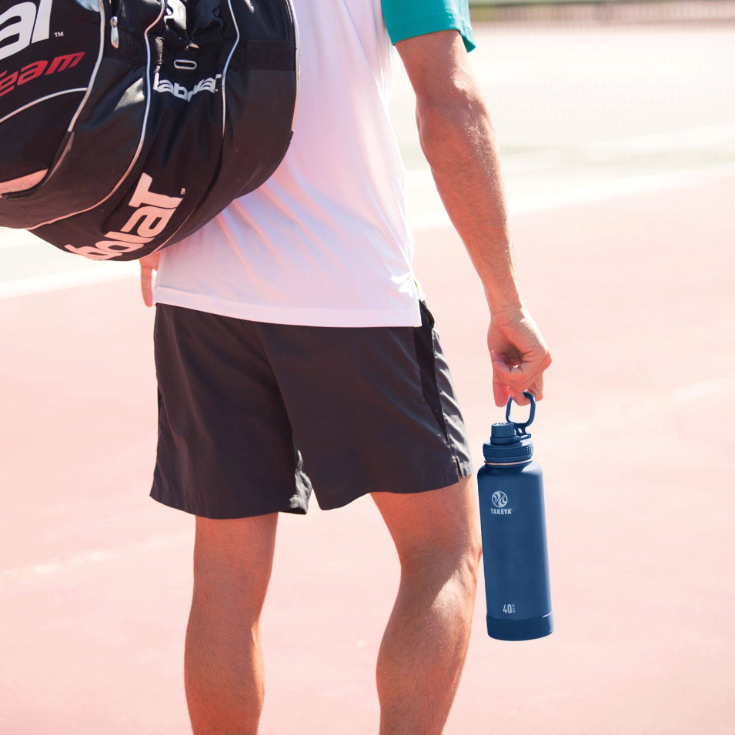 Alt View 11. Takeya - Actives 40oz Spout Bottle - Midnight.