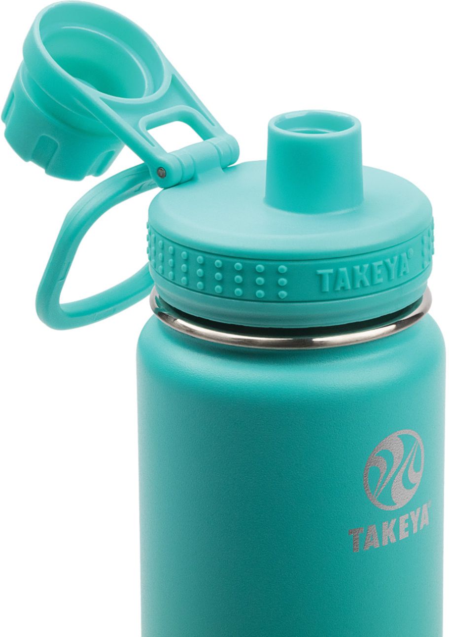 Left View: Takeya - Actives 24-Oz. Insulated Stainless Steel Water Bottle with Spout Lid - Teal