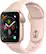 Left. Apple - Apple Watch Series 4 (GPS + Cellular) 40mm Gold Aluminum Case with Pink Sand Sport Band.