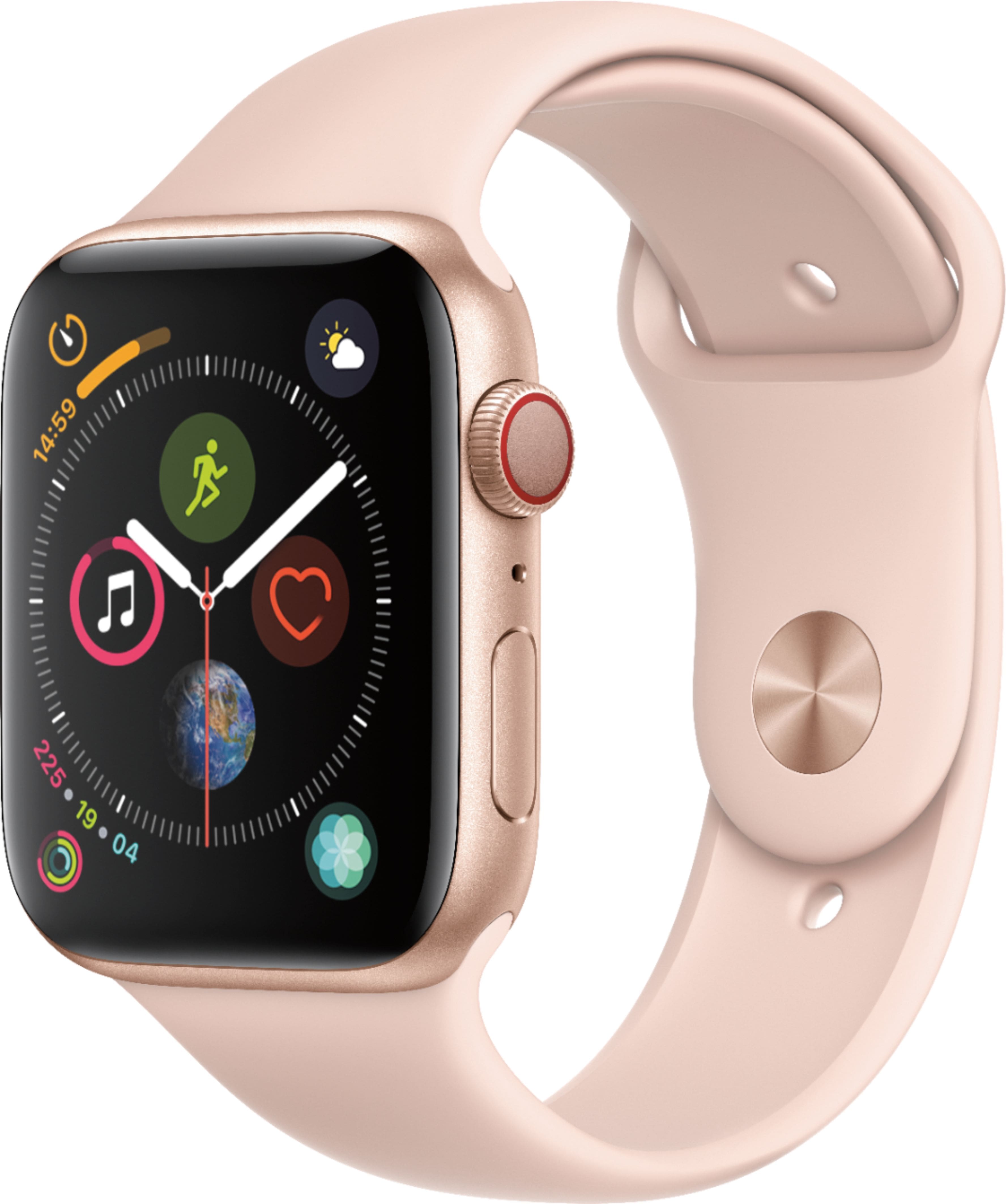 Apple Watch Series 4 (GPS + Cellular) 44mm Gold Aluminum Case with Pink  Sand Sport Band (ATu0026T) MTV02LL/A - Best Buy