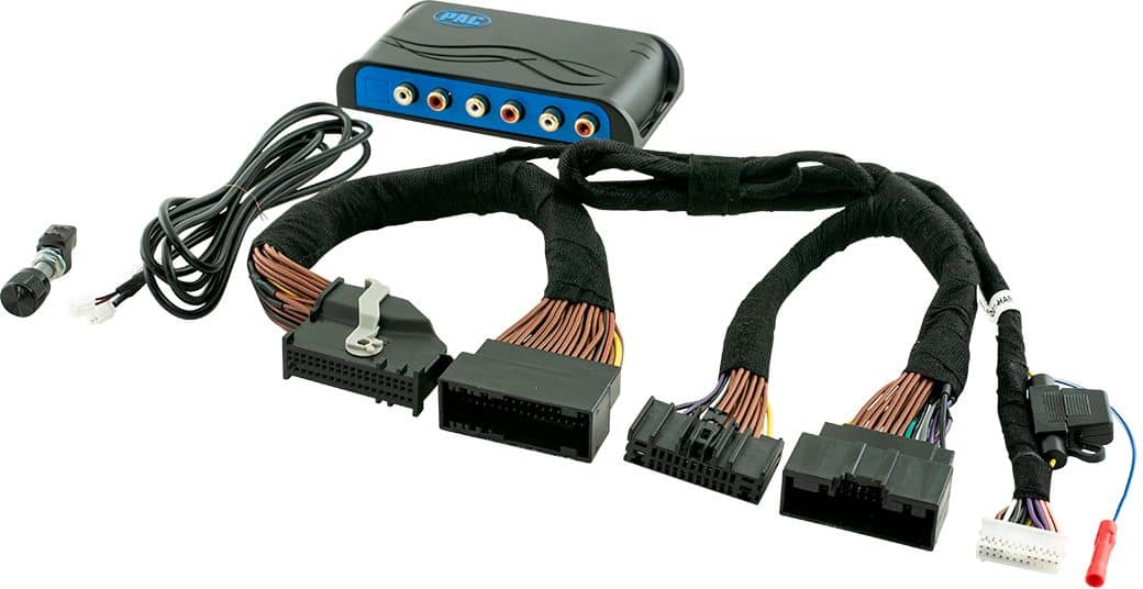 Front. PAC - Amplifier Integration Interface for Select Ford Vehicles with 8.4” Radio and Sony System - Black/Blue.