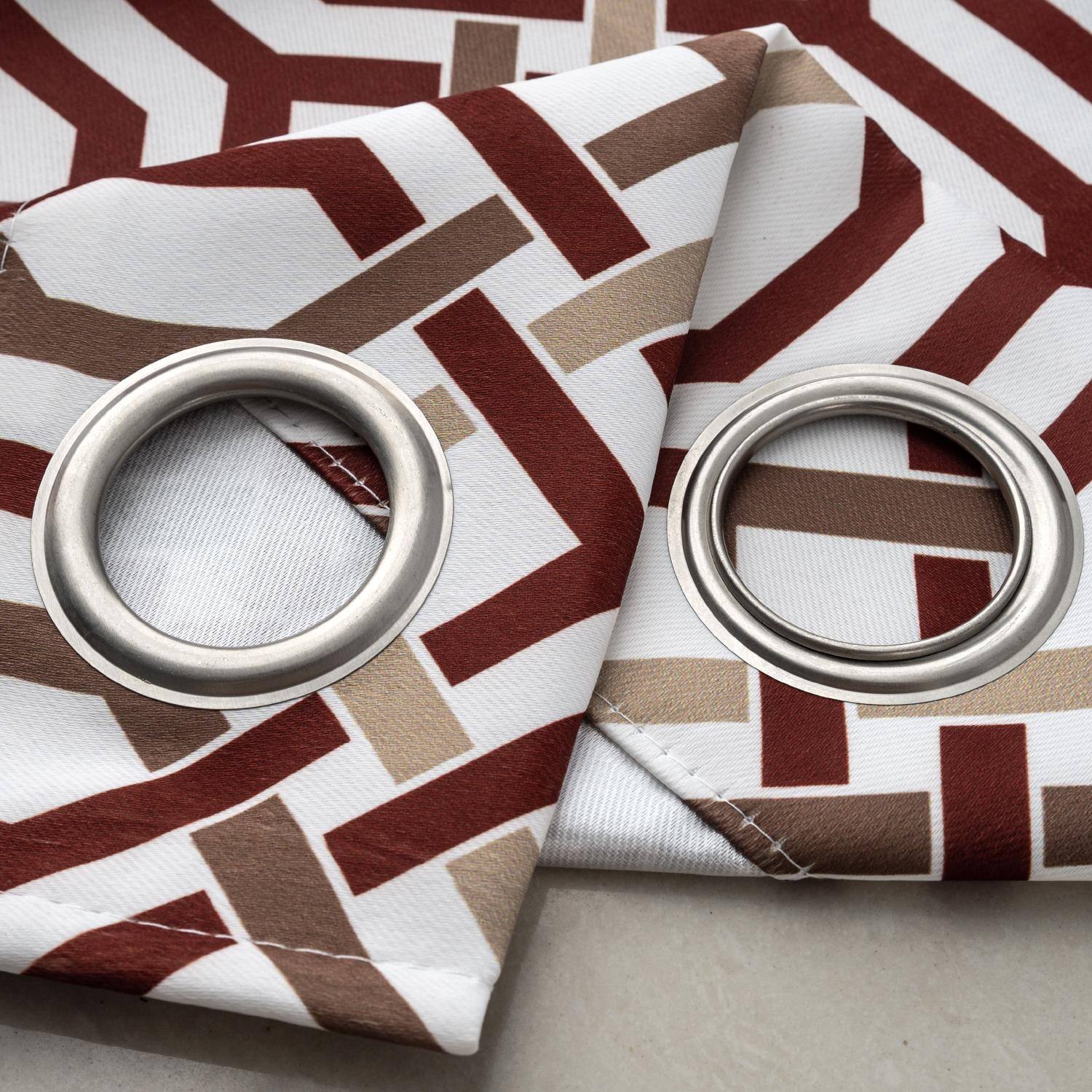 Left. RT Designers Collection - RT Designer Collection Rory Printed Blackout Luxurious Decorative Grommet Curtain Panel 54" x 84" Burgundy - Burgundy.