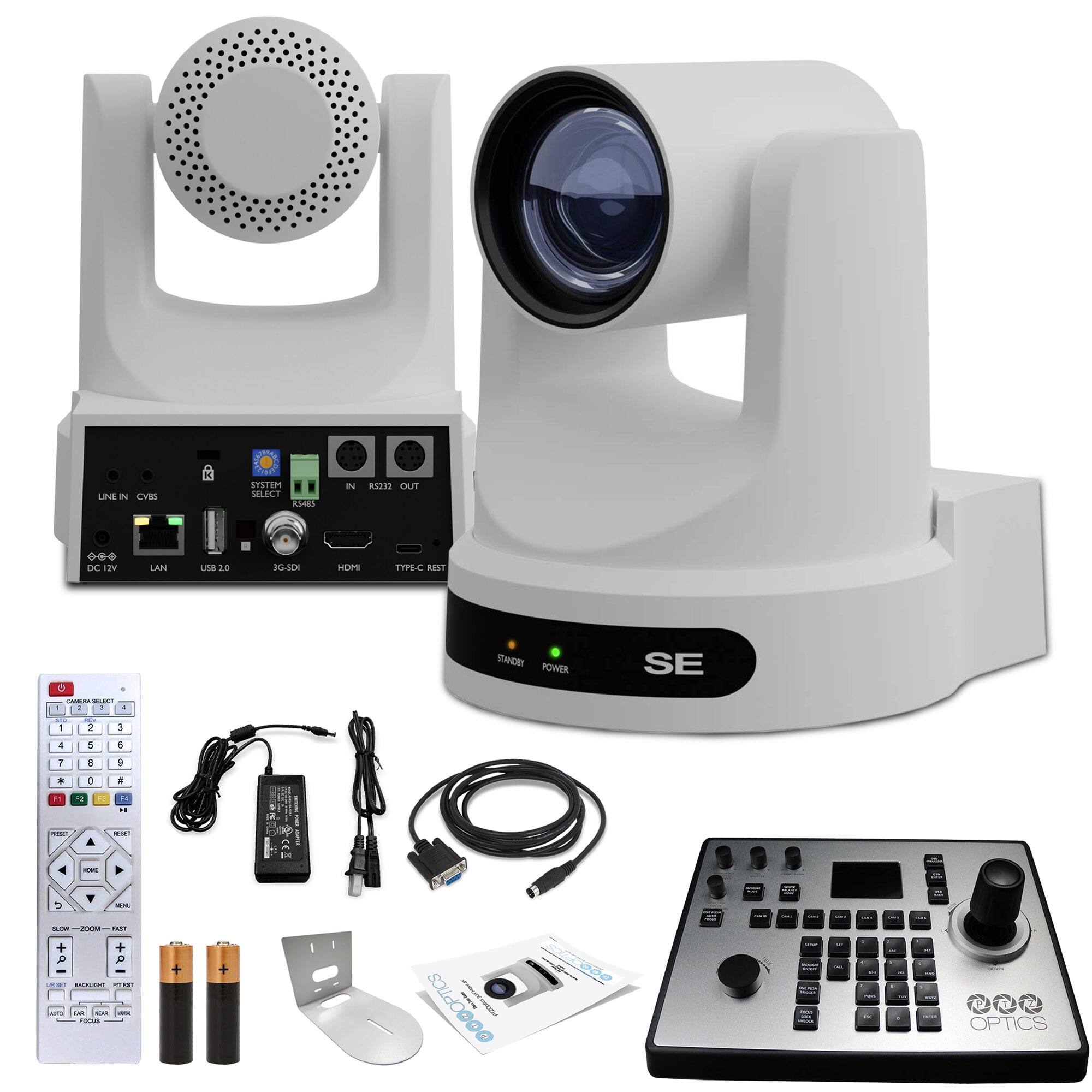 LINE IN | CVBS  
SYSTEM SELECT  
R232 IN | R232 OUT  
DC 12V  
LAN  
USB 2.0  
3G-SDI  
HDMI  
TYPE-C  
RESET  
STANDBY  
POWER  
SE  
OPTICS