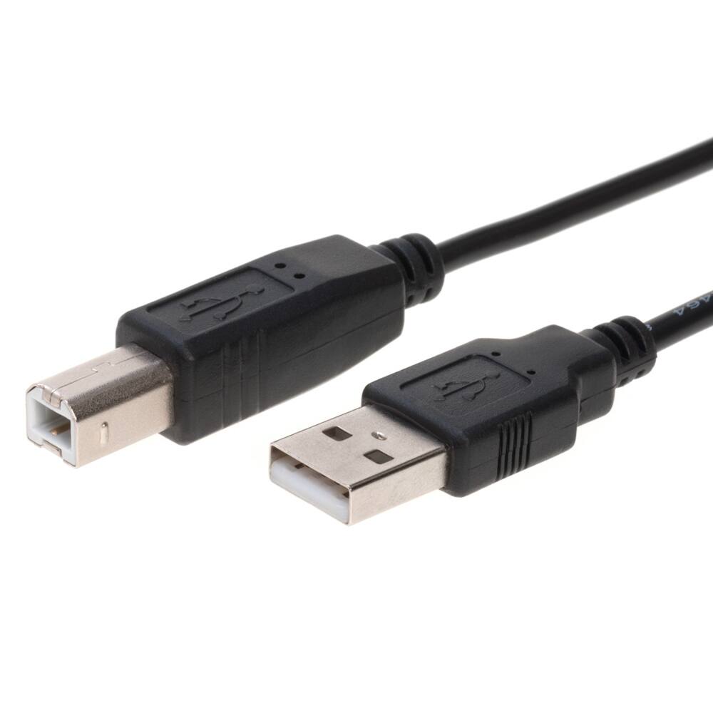 Left. Cables Direct Online - USB 2.0 A-Male to B-Male Cable - 6ft, High-Speed Data Transfer for Printers, Scanners, External Hard Drives - Black.