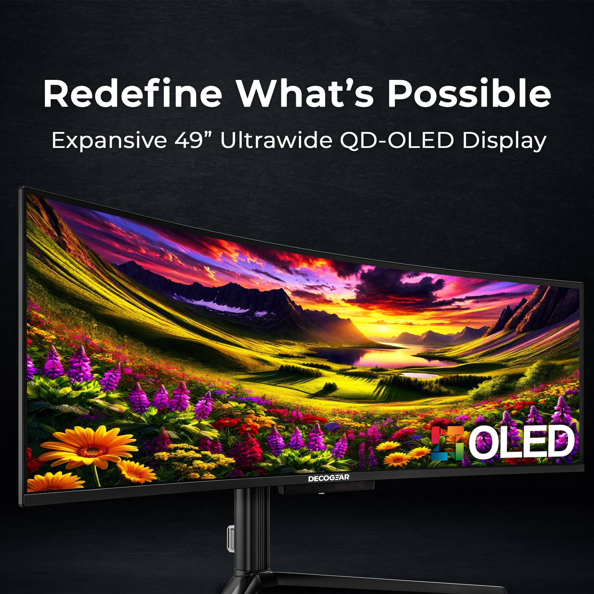 Redefine What's Possible, Expansive 49" Ultrawide QD-OLED Display, DECOGEAR OLED