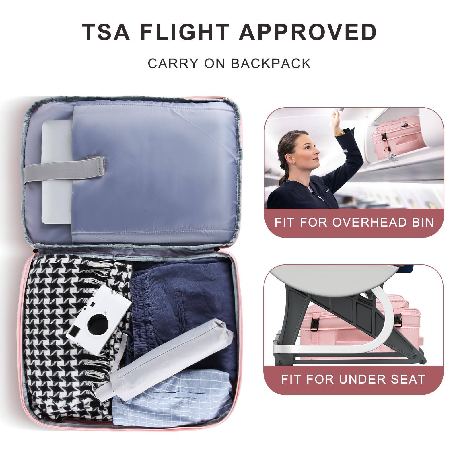 Alt View 1. Stamp n Camp - Travel Backpack For Women  52l Carry On Extra Large Expandable Bag 18 4 Inch Tsa Flight Approved Luggage Personal Item - Purple-18.4 inch (20"x15"x7").