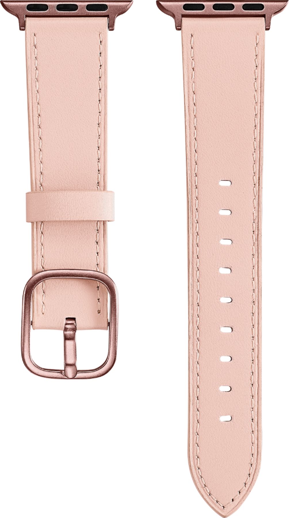 Angle View: Platinum™ - Leather Watch Strap for Apple Watch™ 38mm and 40mm - Pink