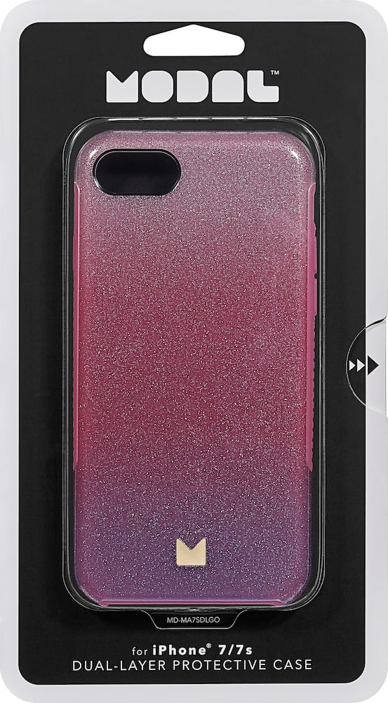 dual-layer case for apple iphone 7 and 8 - pink glitter