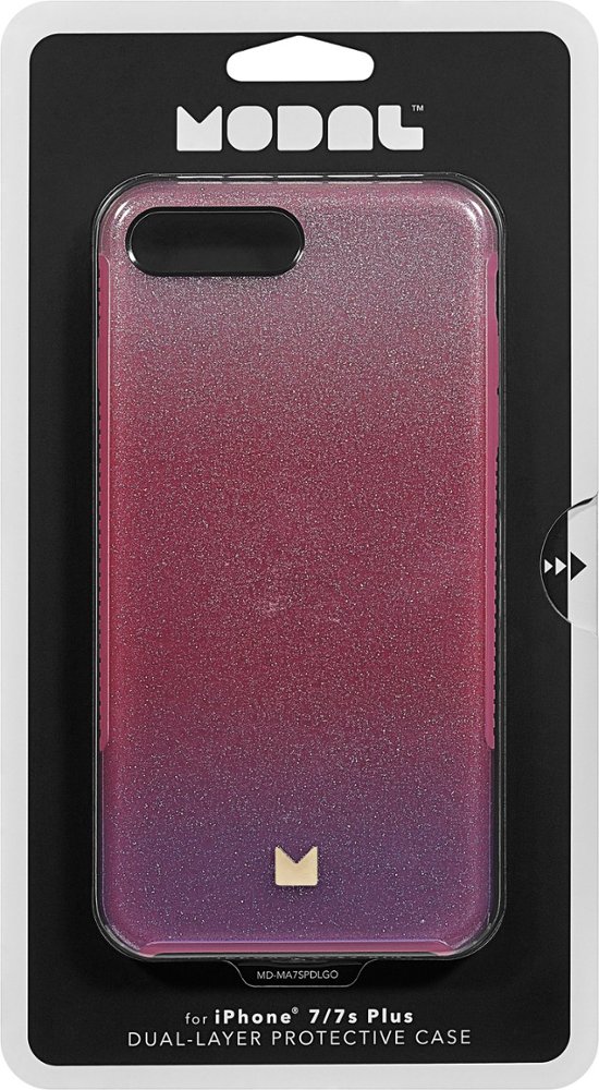 dual-layer case for apple iphone 7 plus and 8 plus - pink glitter