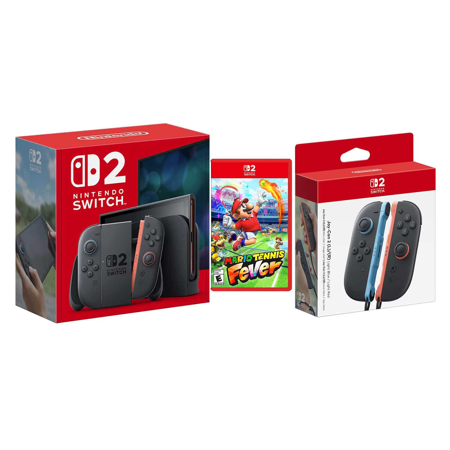 Switch 2 Console with Mario Tennis Fever and Extra Joy-Cons Bundle - Nintendo Switch 2
