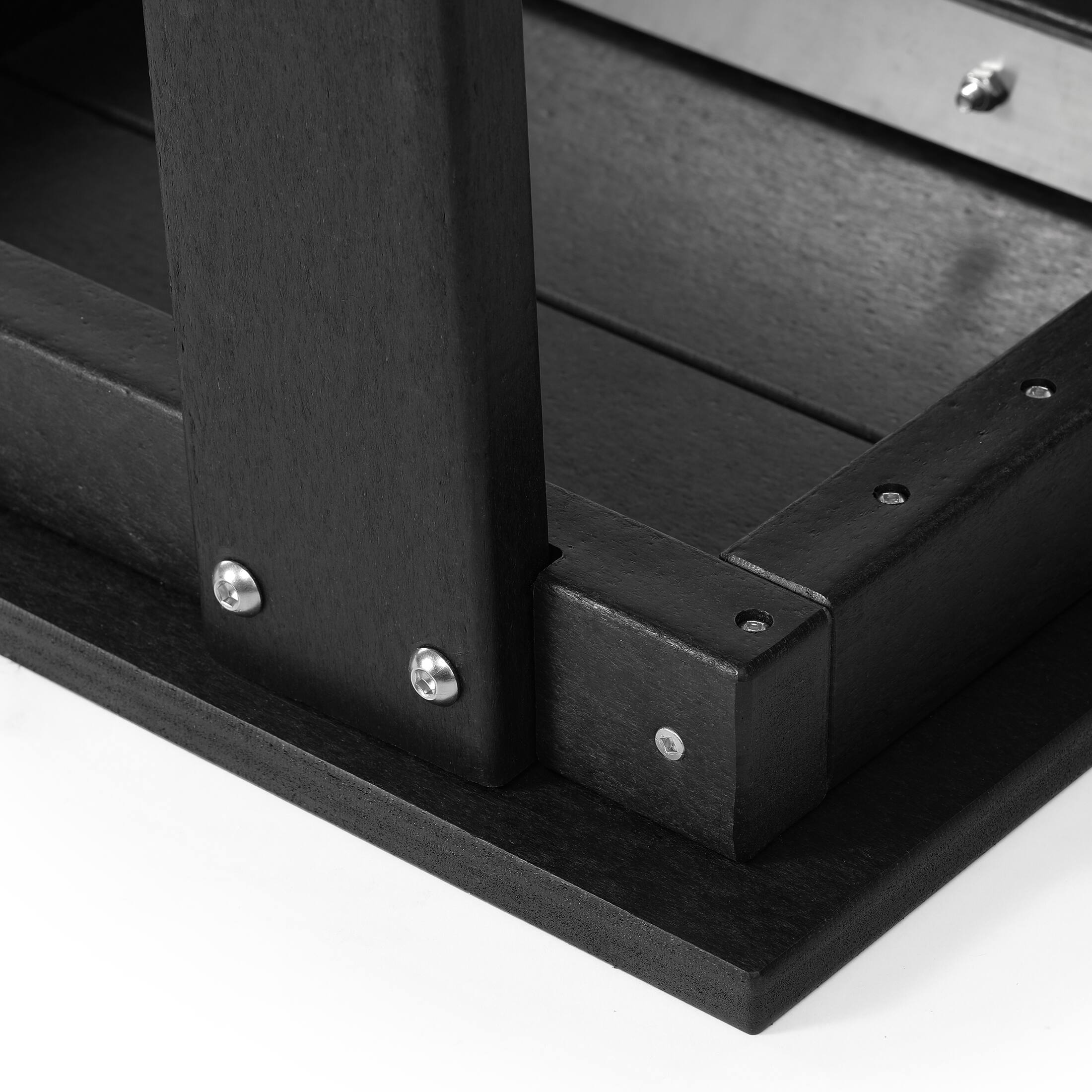 Alt View 6. WestinTrends - WestinTrends Ashore Outdoor HDPE 48" Modern Backless Patio Bench - Black.