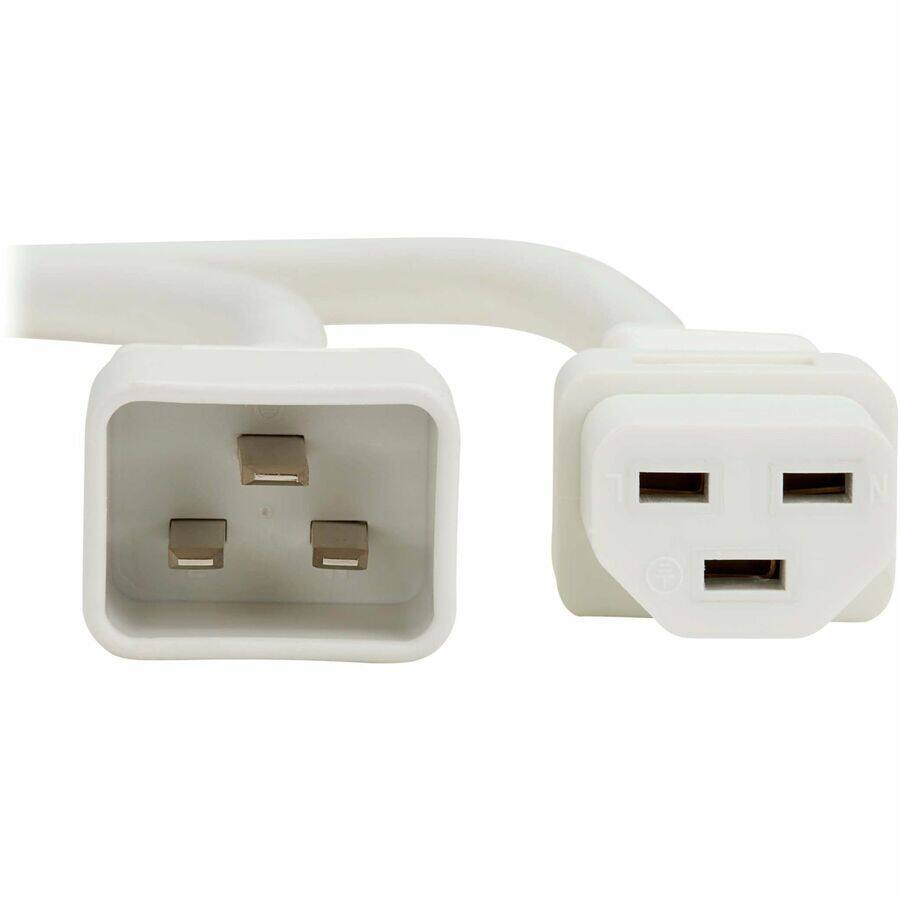 Alt View 6. Tripp Lite - Eaton Tripp Lite Series Power Cord, C20 to C21 - Heavy-Duty, 20A, 250V, 12 AWG, 2 ft. (0.6 m), White - For Network - White.