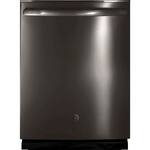 GE - 24" Built-In Dishwasher - Black stainless steel - Front_Standard