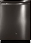 Front. GE - 24" Built-In Dishwasher - Black Stainless Steel.