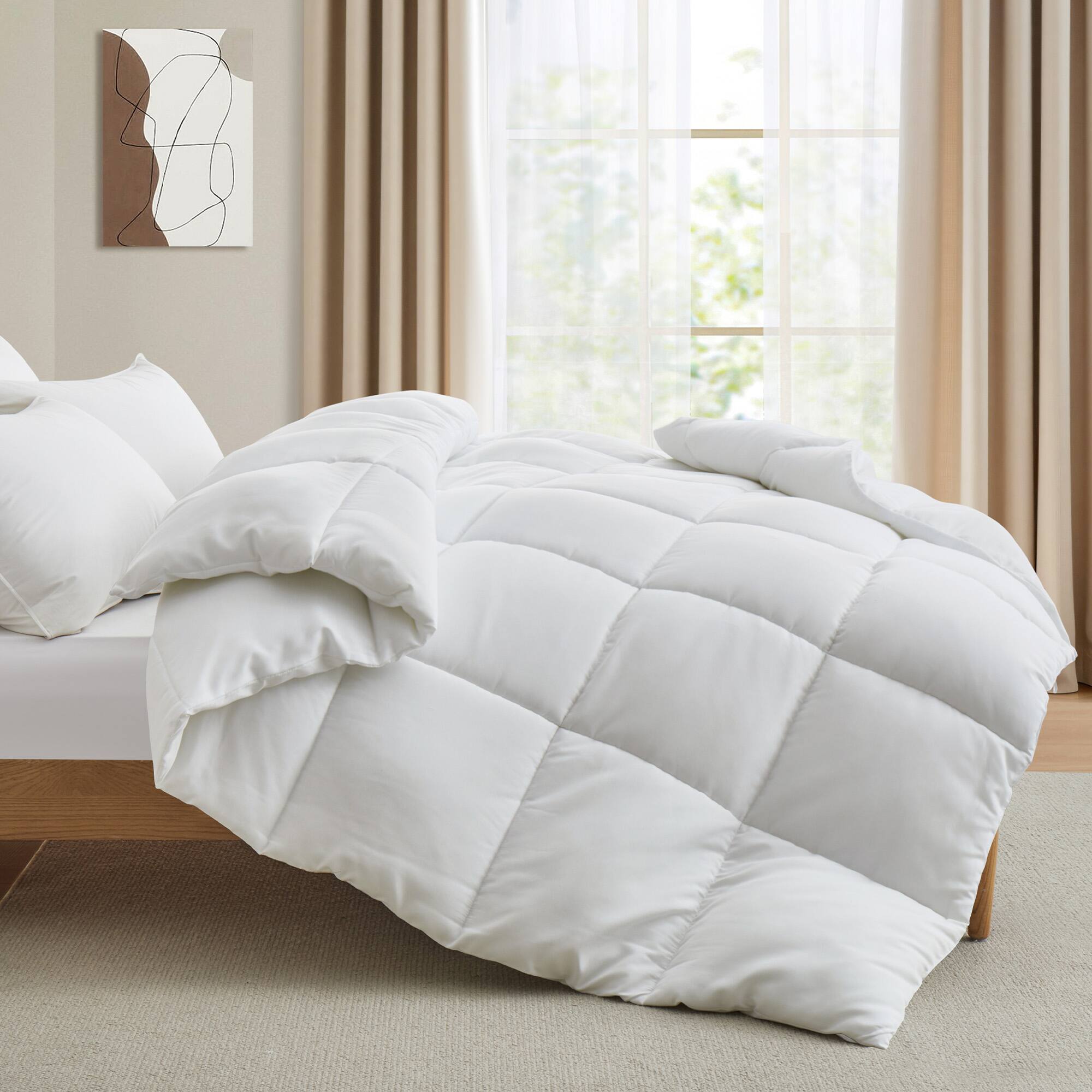 Angle. Peace Nest - Peace Nest Premium Down Alternative Comforter Insert, Medium Weight, Full - Medium Weight.