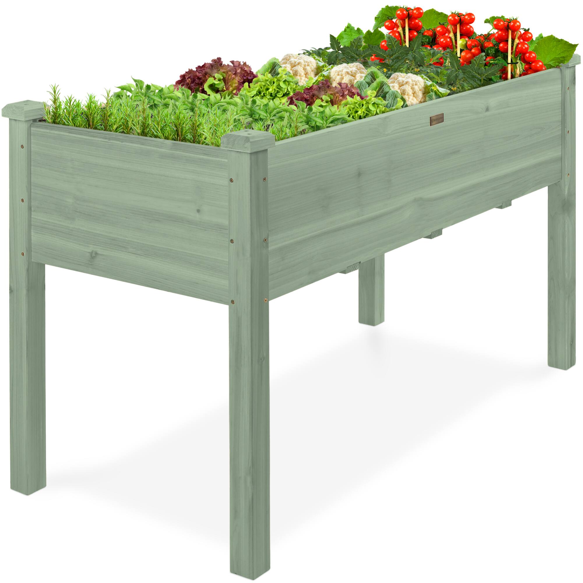 Best Choice Products - 48x24x30in Raised Garden Bed, Elevated Wooden Planter for Yard w/ Foot Caps, Liner - Sage price history on PriceWatchPro