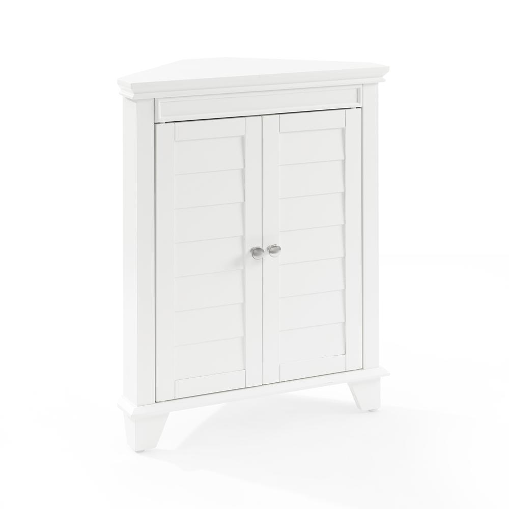 Angle. Crosley Furniture - Lydia Corner Storage Cabinet - White.