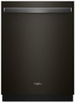 Front. Whirlpool - 24" Built-In Dishwasher - Black Stainless Steel.