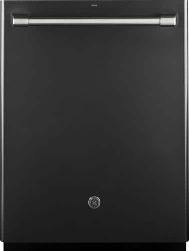 GE - Café Series 24" Built-In Dishwasher - Black Slate-Front_Standard 