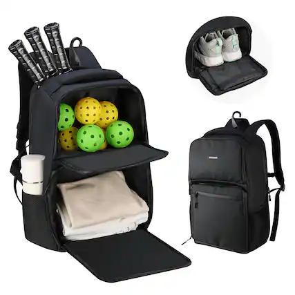 Front. Neewer - Tennis/Pickleball Backpack, Water Resistant - Black.