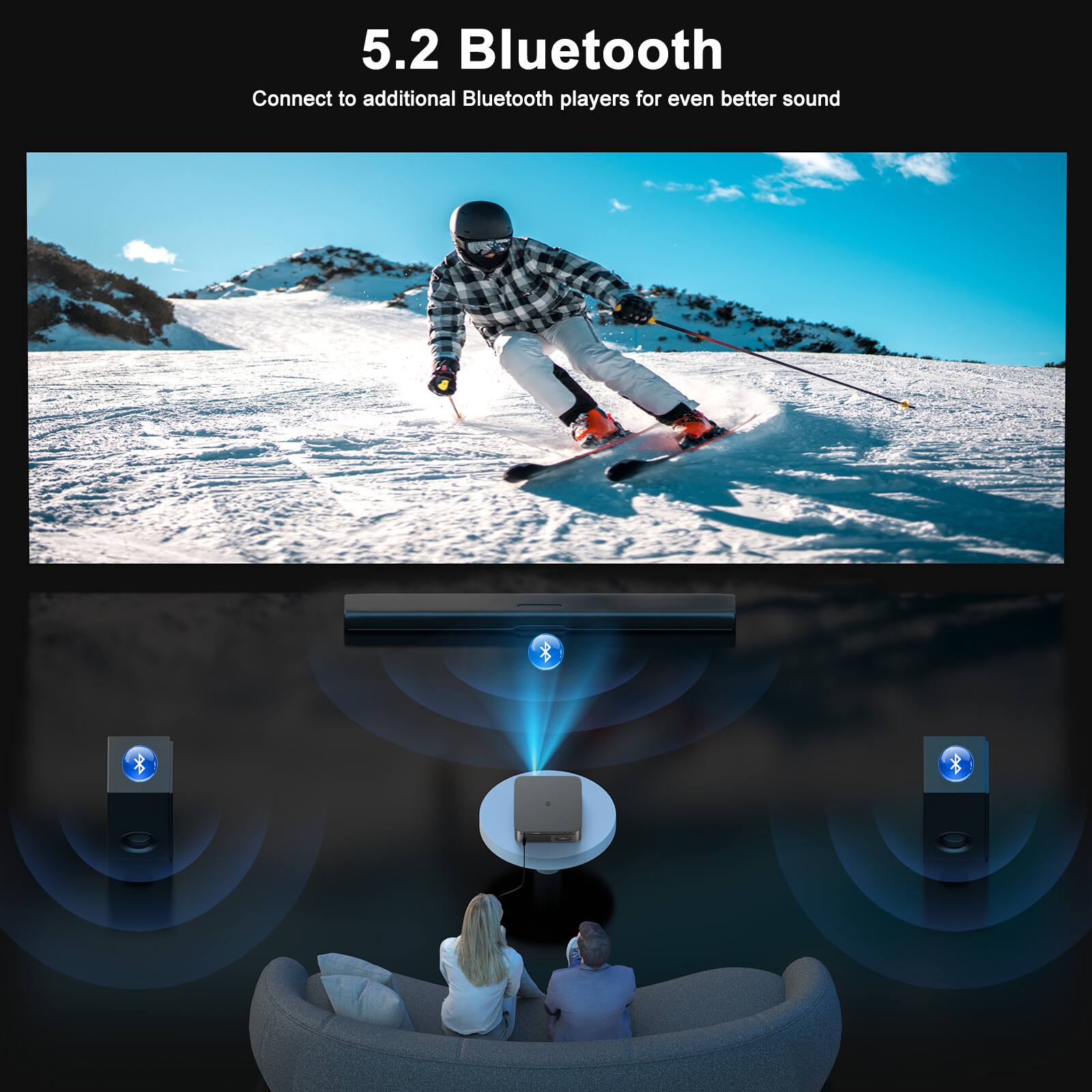 5.2 Bluetooth  
Connect to additional Bluetooth players for even better sound
