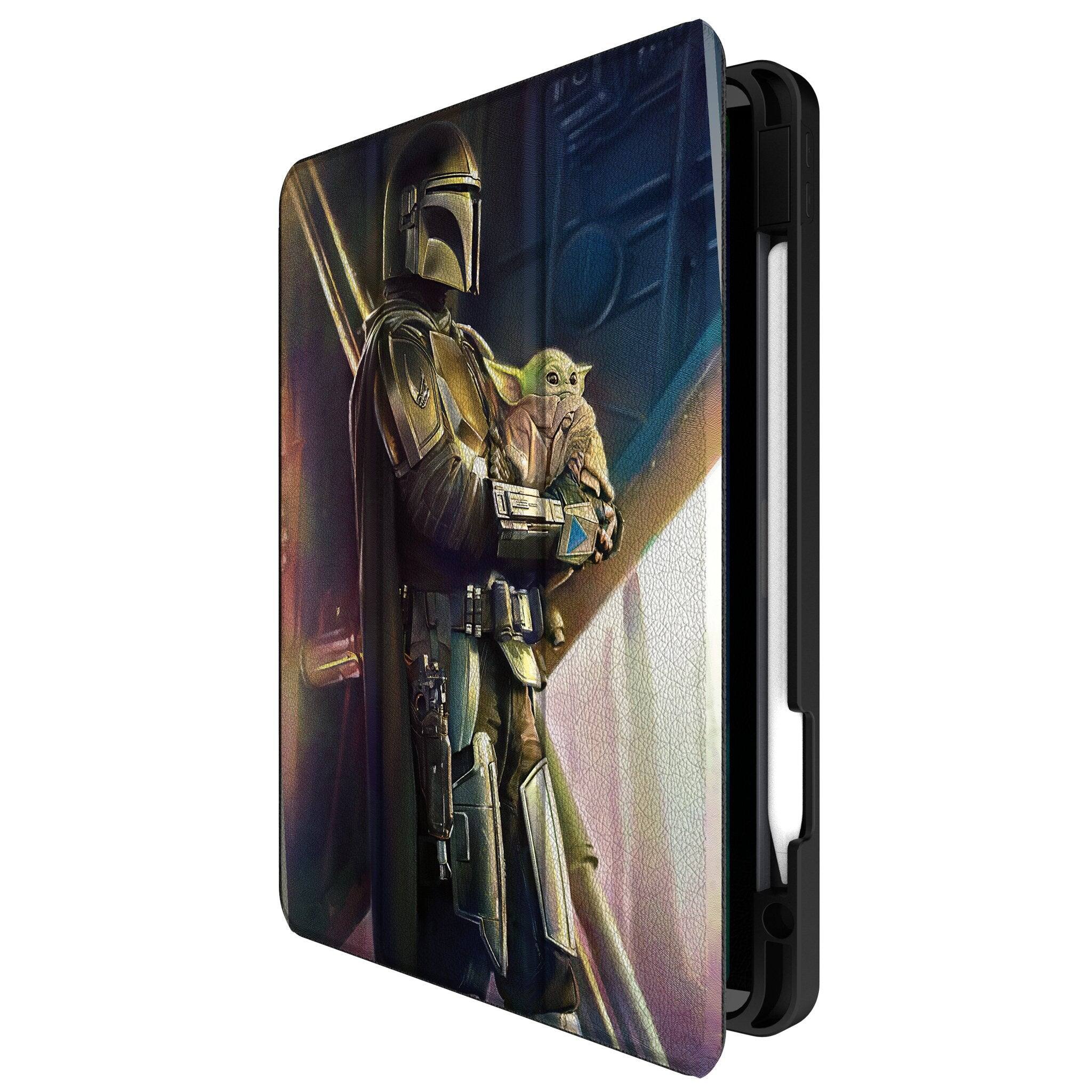 Angle. Keyscaper - Star Wars: The Mandalorian Portrait Tablet Case - Apple iPad (10th Gen) - Din Djarin.
