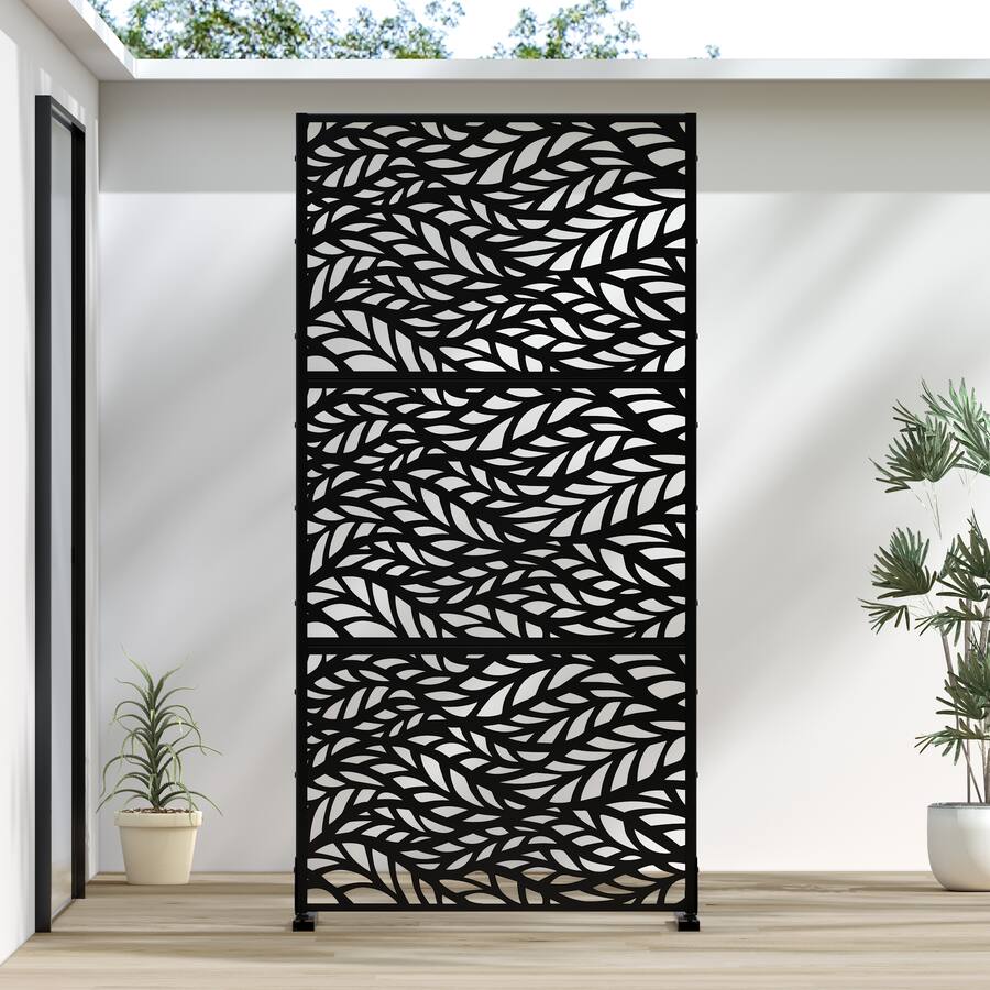 PexFix 72 in. x 35 in. Spring Pattern Metal Outdoor Privacy Screen ...