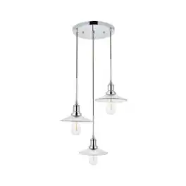 Living District - Waltz 3 Light Chrome Pendant - Chrome And Clear